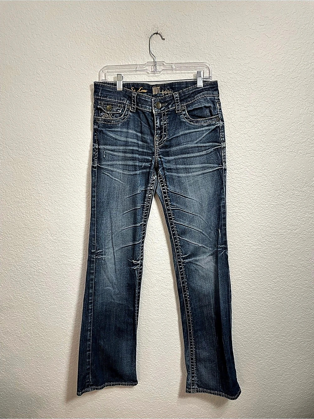 KUT From The Kloth So Low Jeans Size 8 Low Rise Bootcut Distressed